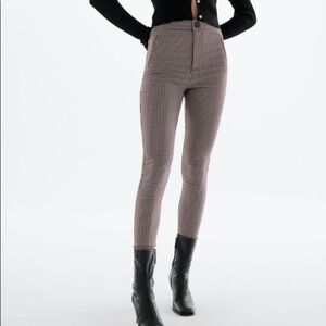 ZARA Houndstooth High Waisted Skinny Ankle Pants - Size XL